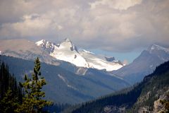 21 Looking Up Yoho Valley to Arete Peak, Mont des Poilus, Yoho Peak From Trans Canada Highway In Yoho.jpg